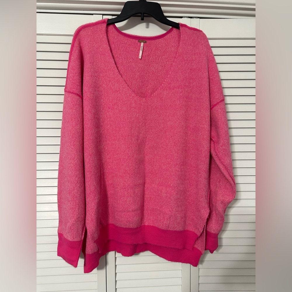 Free People Vibrant Pink Knit sweater